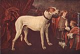 Dog Canvas Paintings - Big Dog, Dwarf and Boy